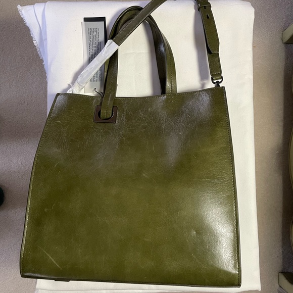NWT HALSTON HERITAGE  OLIVE COLORED  HANDBAG - Picture 2 of 12